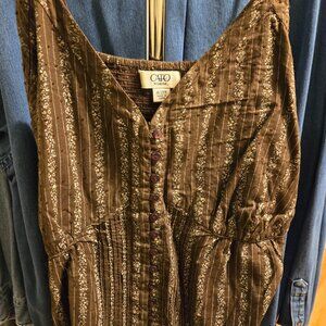Cato -  brown floral camisole -  size 18/20W